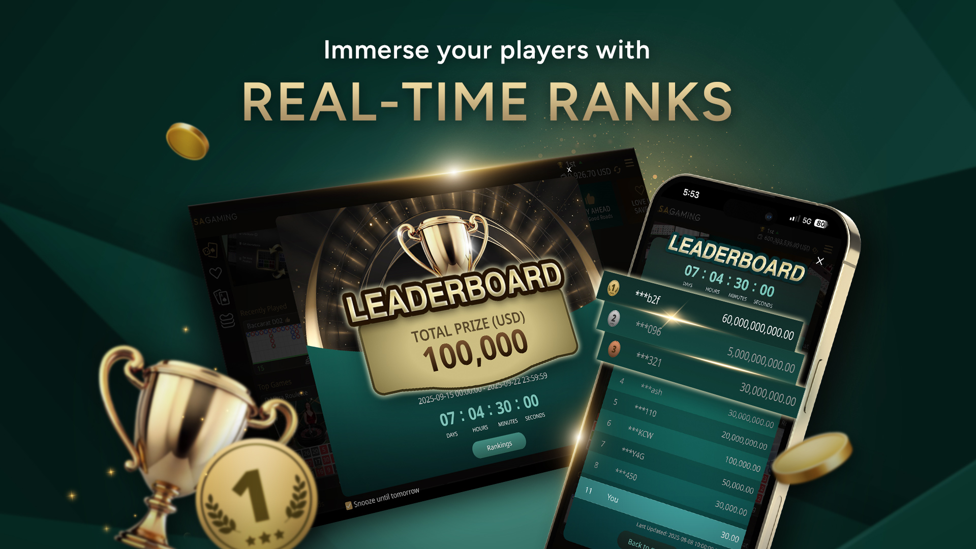 Leaderboard: Immerse your players with real-time ranks
